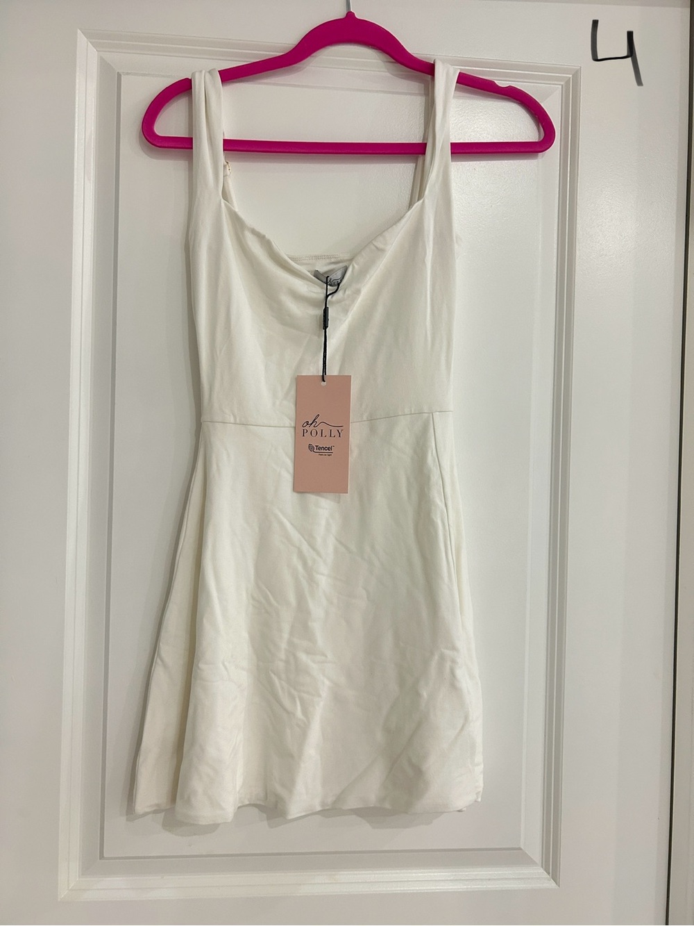 Oh Polly Emmy White Cowl
Neck A-Line Mini Dress